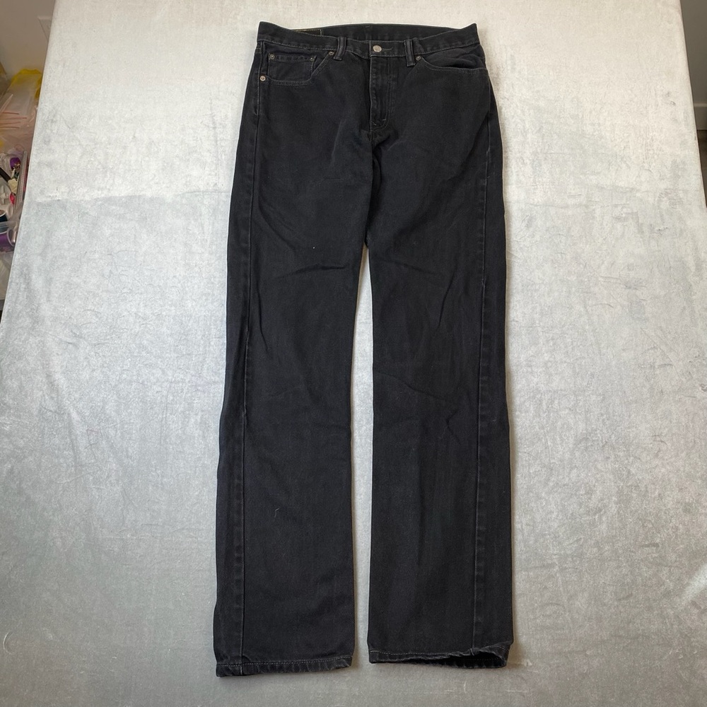 Levi’s 505 Black Denim Jeans‎ Straight Leg Mens 33x36